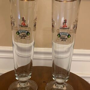 Two Lindemans Stem Beer Glasses